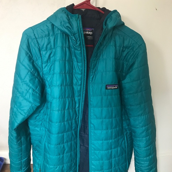 Patagonia Jackets & Blazers - Patagonia Blue Nano Puff Jacket with Hood